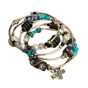 Kairos Wired Turquoise, Black wooden Beaded Bracelets